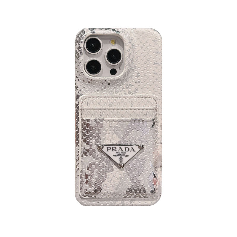 Prada Serpentine Leather iPhone Case with Card Holder | Exotic Luxury