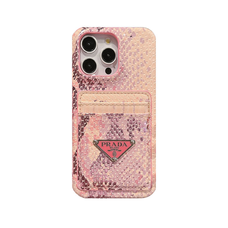Prada Serpentine Leather iPhone Case with Card Holder | iPhone 17 Air Edition