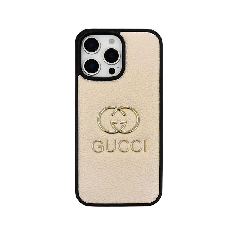 Premium Leather GG Luxury iPhone Case