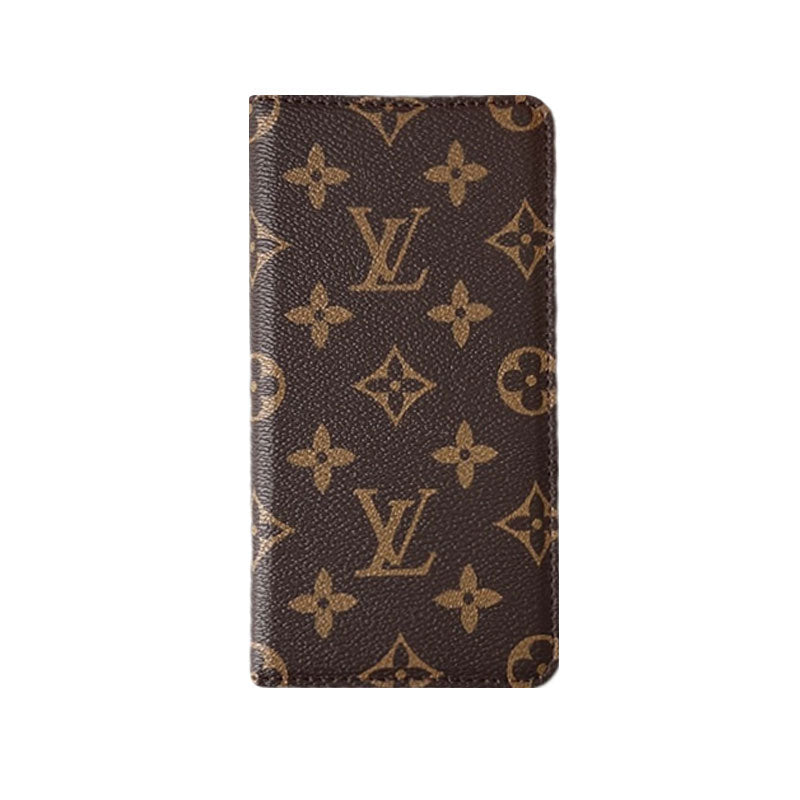 Leather Monogram iPhone Case with Wallet & Card Holder