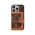 Louis Vuitton Monogram iPhone Case with Wallet & Crossbody Strap | Brown