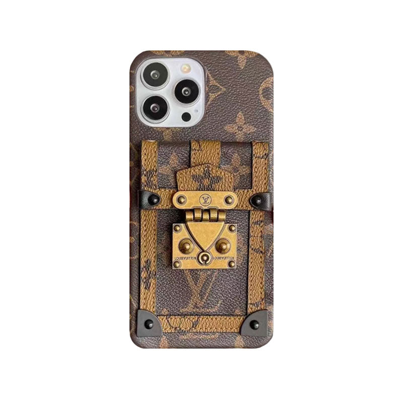 LV Monogram iPhone Case with Pouch — Yellow Print