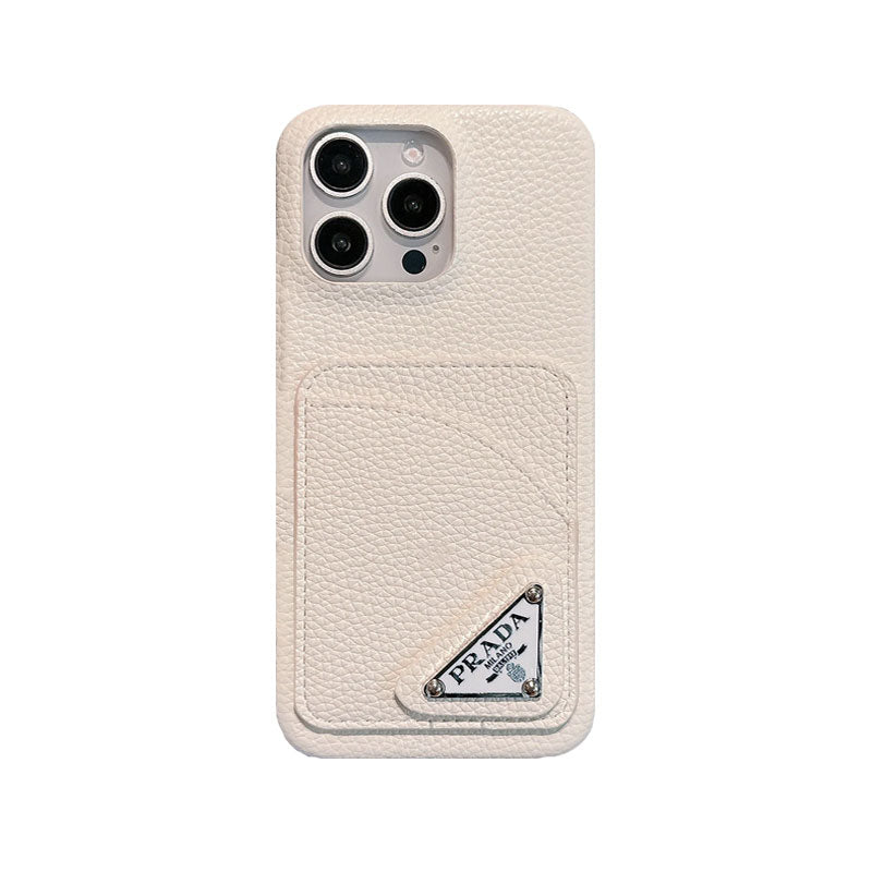 Prada Luxury iPhone Case with Card Holder | iPhone 17 Air Edition