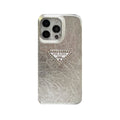 Prada Leather iPhone Case Silver | Premium Luxury Protection
