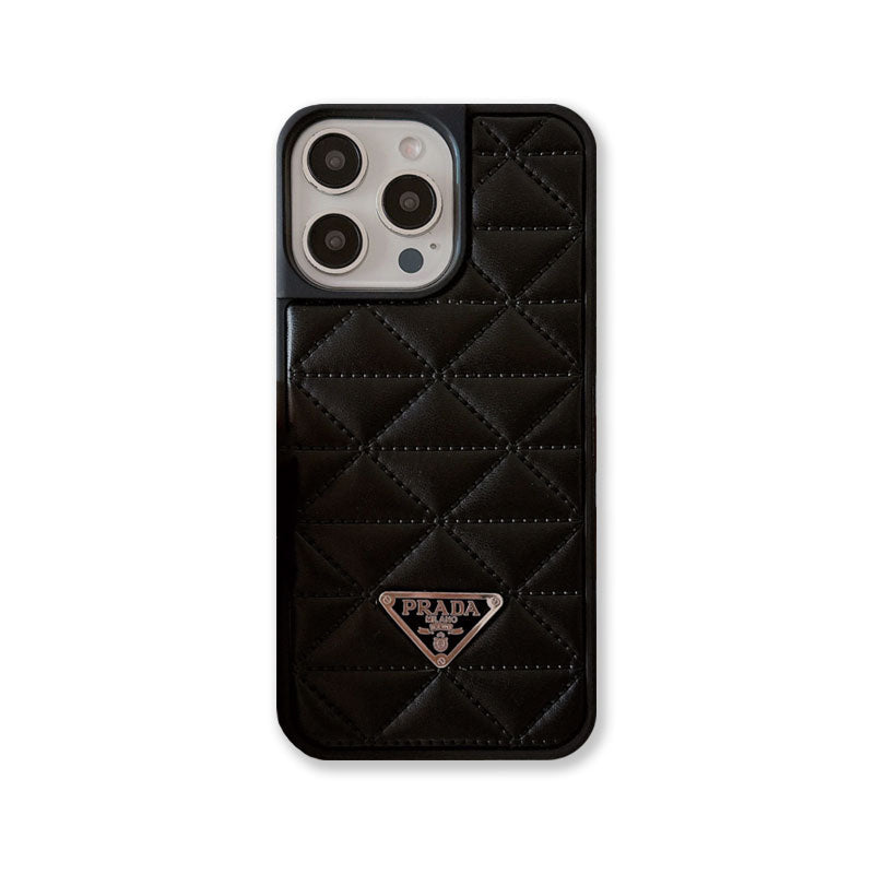 Prada Classic Black Leather iPhone Case | Iconic Luxury Protection