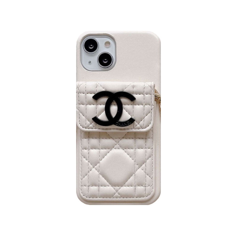 Chanel CC iPhone Case with Wallet & Strap – White