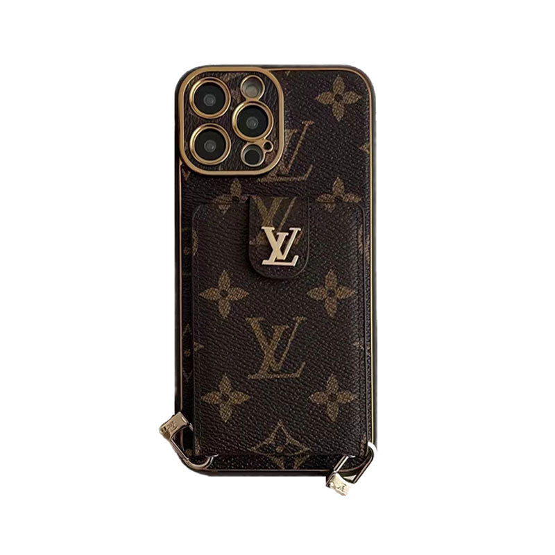 Louis Vuitton Monogram iPhone Case with Card Wallet & Strap | 3-in-1 Luxury