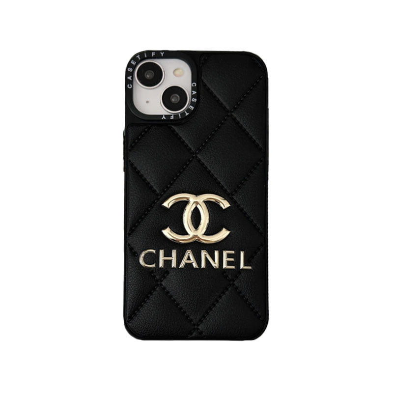 Chanel CC Leather iPhone Case with Card Holder – Black
