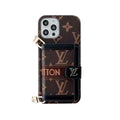 LV Monogram iPhone Case with Wallet & Strap — Black