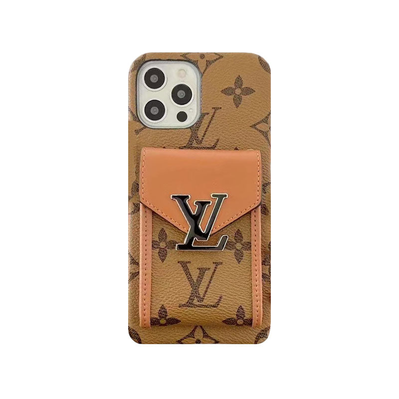 Louis Vuitton-Inspired Monogram iPhone Case with Card Holder | Vibrant Yellow Edition