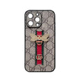 Classic Leather GG Bees iPhone Case with Strap