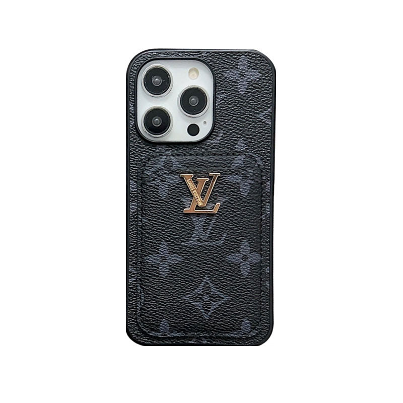Classic Monogram iPhone Case with Card Holder | Black