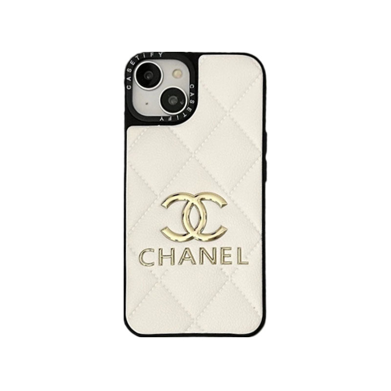 Chanel CC Leather iPhone Case – White