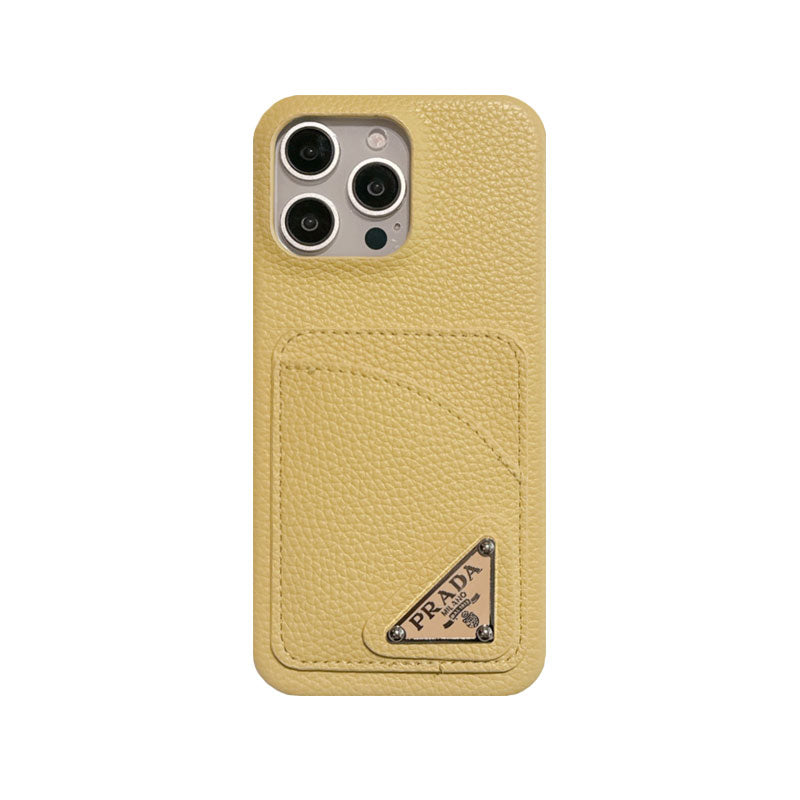 Prada Luxury iPhone Case with Card Holder | Signature Edition
