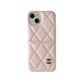 Chanel CC Leather iPhone Case with Card Holder – Pink