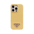 Prada Leather iPhone Case Yellow | Bold Luxury Protection