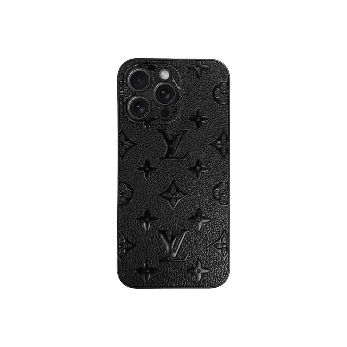 Louis Vuitton-Inspired Black iPhone Case | Custom Side LV Monogram Design