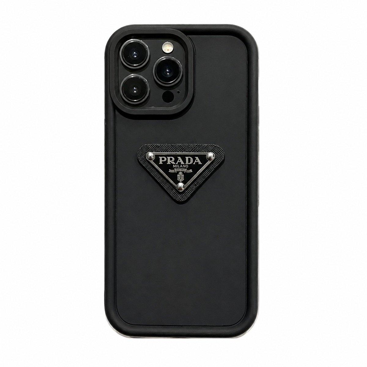 Prada Black iPhone Case | Luxury Designer Phone Case for iPhone 12 13 14 15 Pro Max