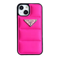 Prada Rose Red Quilted Down Jacket iPhone Case | Luxury Puffer Style