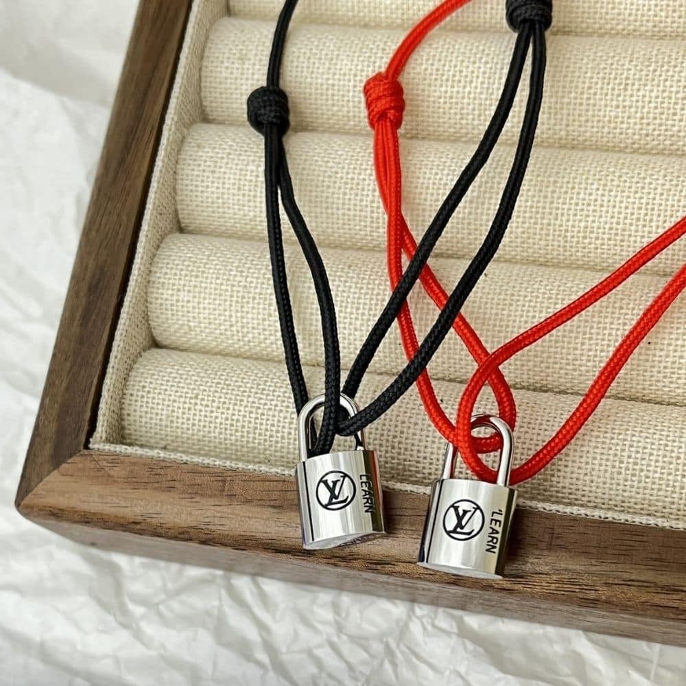 Louis Vuitton Silver Lockit Bracelet Black Q05942