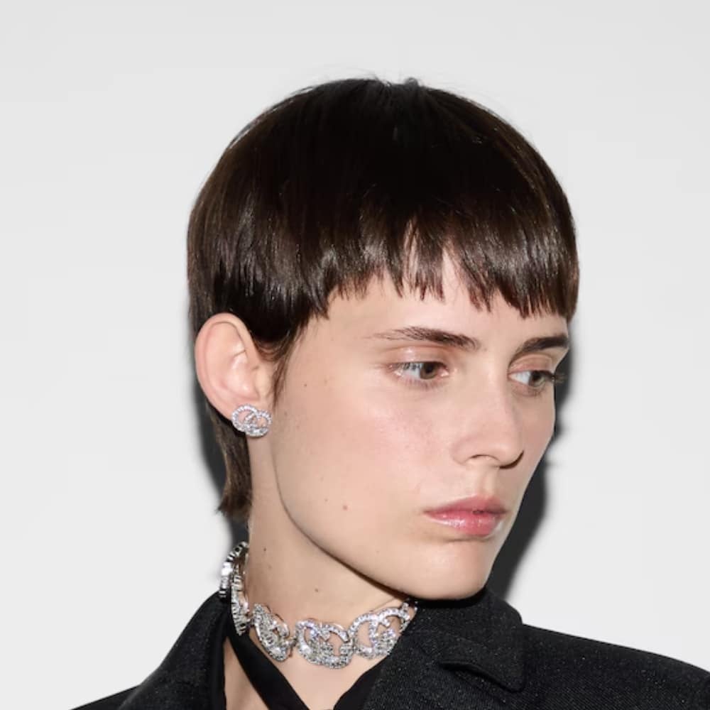 Gucci GG Marmont Crystal Stud Earrings