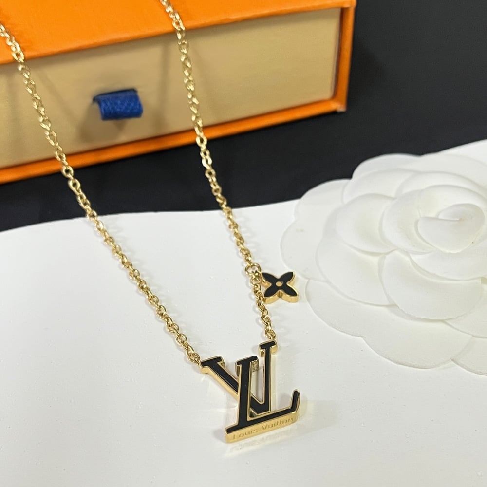 Louis Vuitton LV Iconic Enamel Necklace Black M02147
