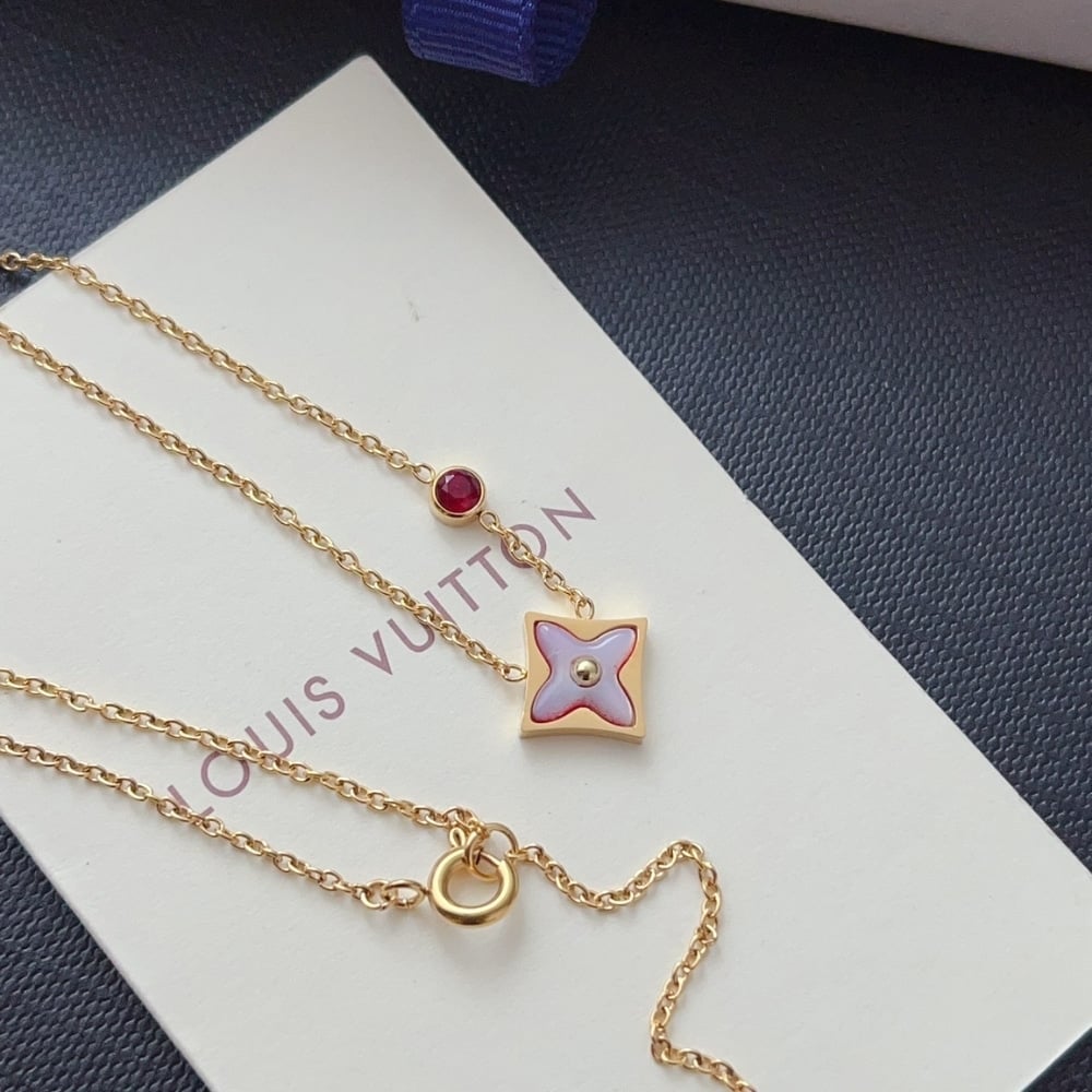 Louis Vuitton Color Blossom BB Star Necklace Red Gold