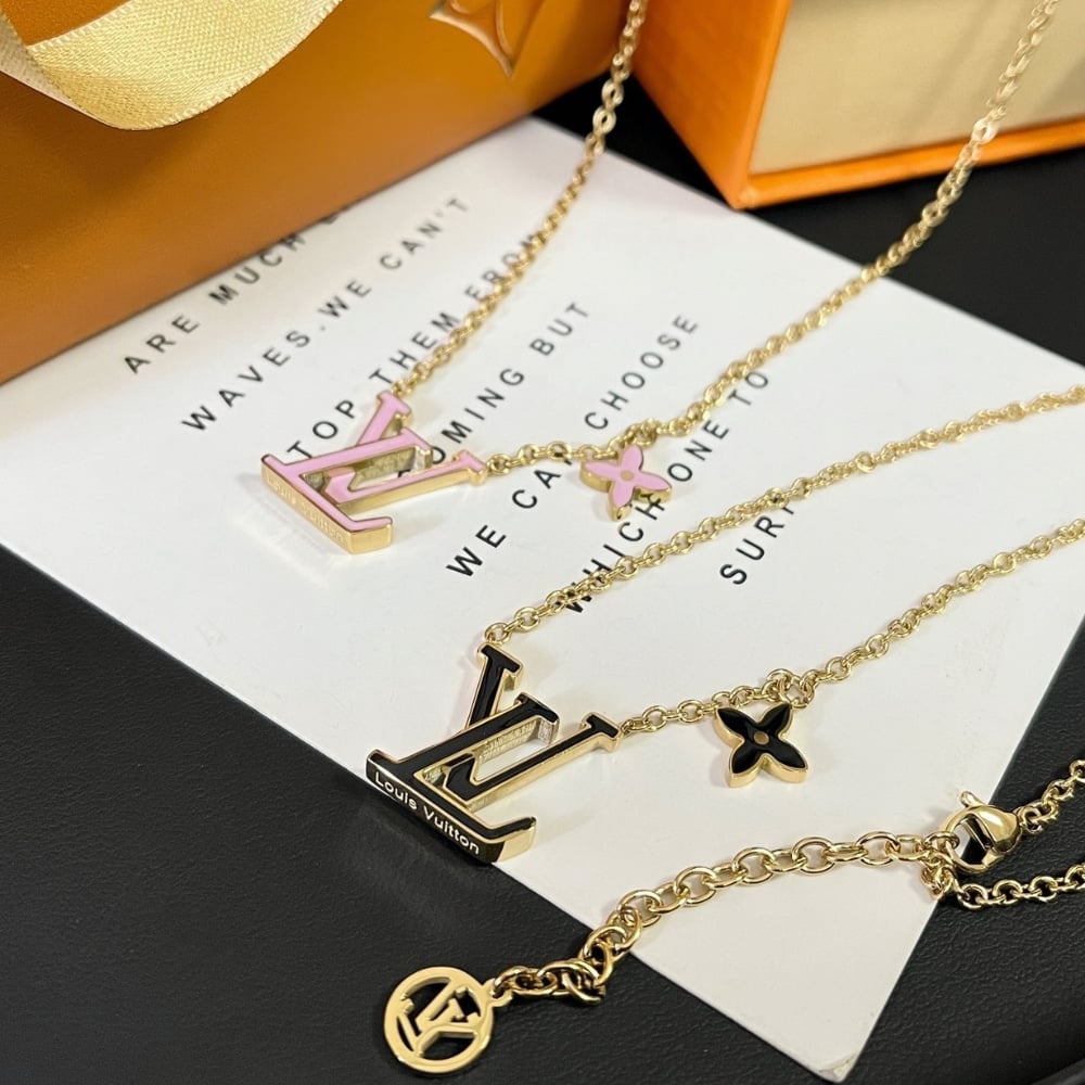 Louis Vuitton LV Iconic Enamel Necklace Black M02147
