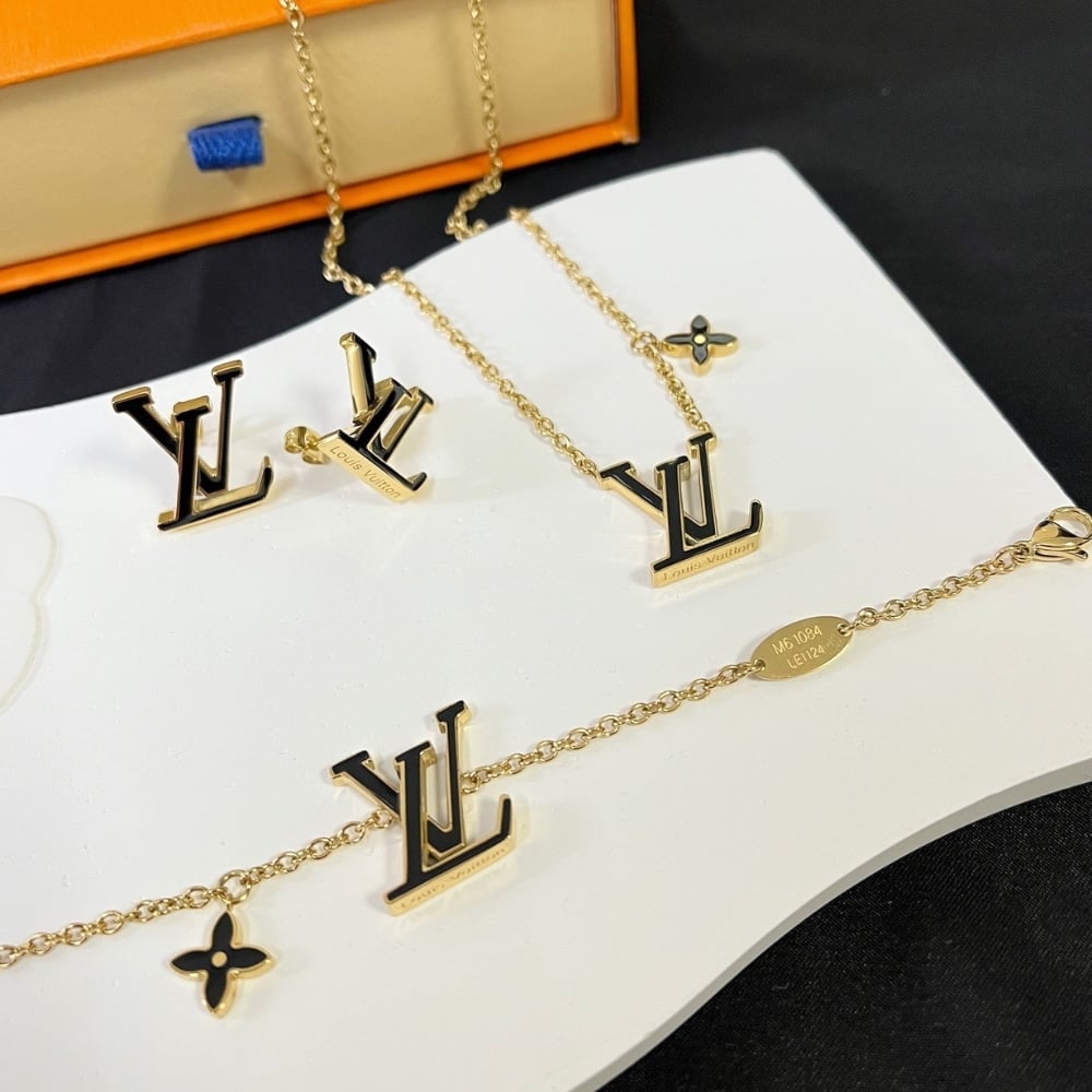 Louis Vuitton LV Iconic Enamel Necklace Black M02147