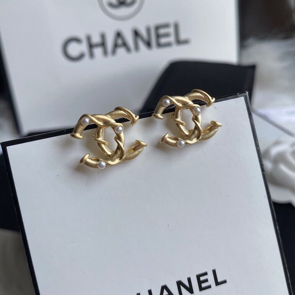 Chanel CC Gold Earrings