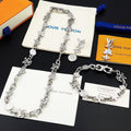 Louis Vuitton Monogram Craggy Necklace Silver M01880