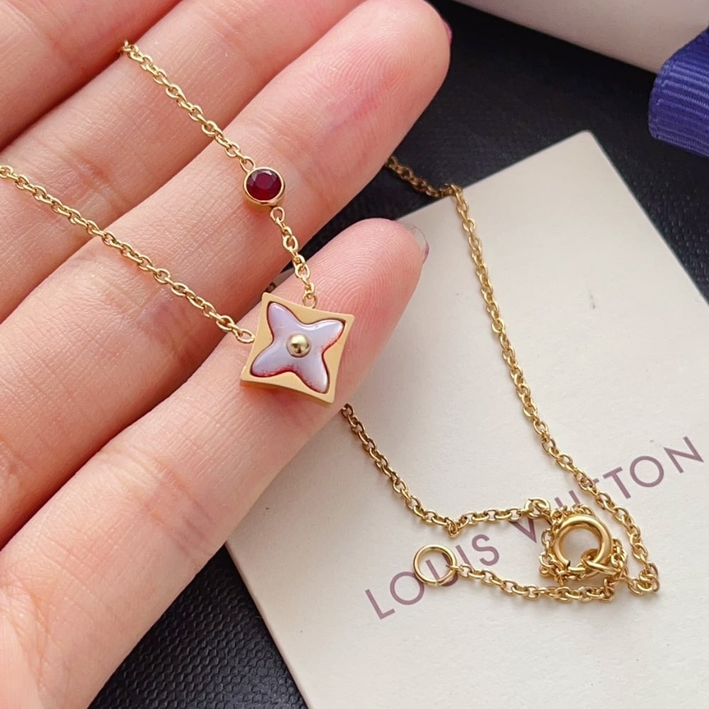Louis Vuitton Color Blossom BB Star Necklace Red Gold