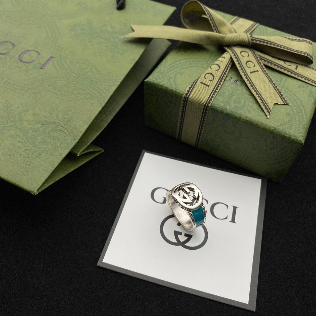 Gucci GG Interlocking Silver Ring YBC645572001