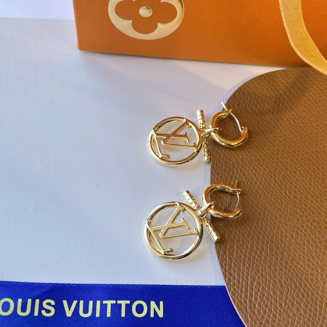 Louis Vuitton LV Baby Louise Earrings Gold M00613