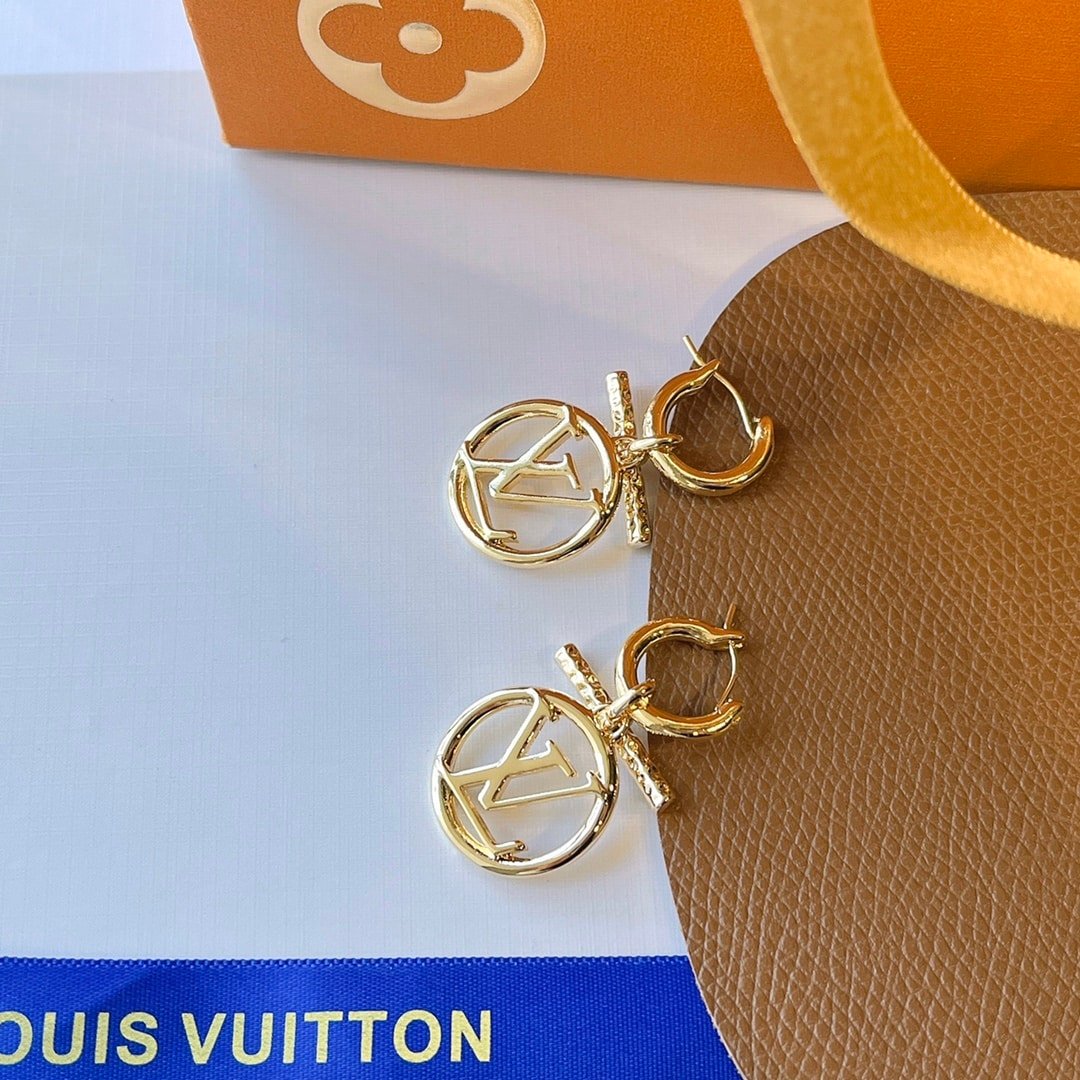 Louis Vuitton LV Baby Louise Earrings Gold M00613