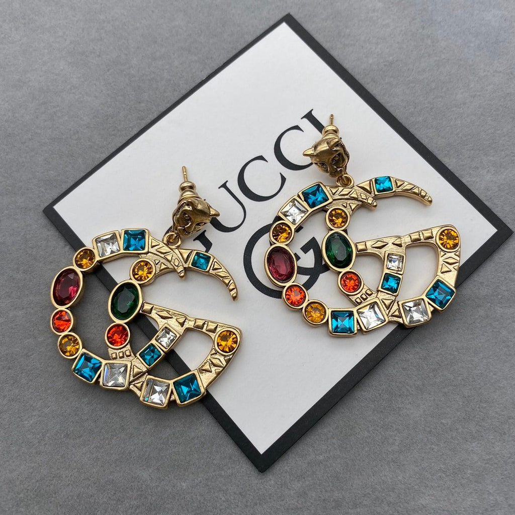 Gucci GG Crystal Earrings in Gold