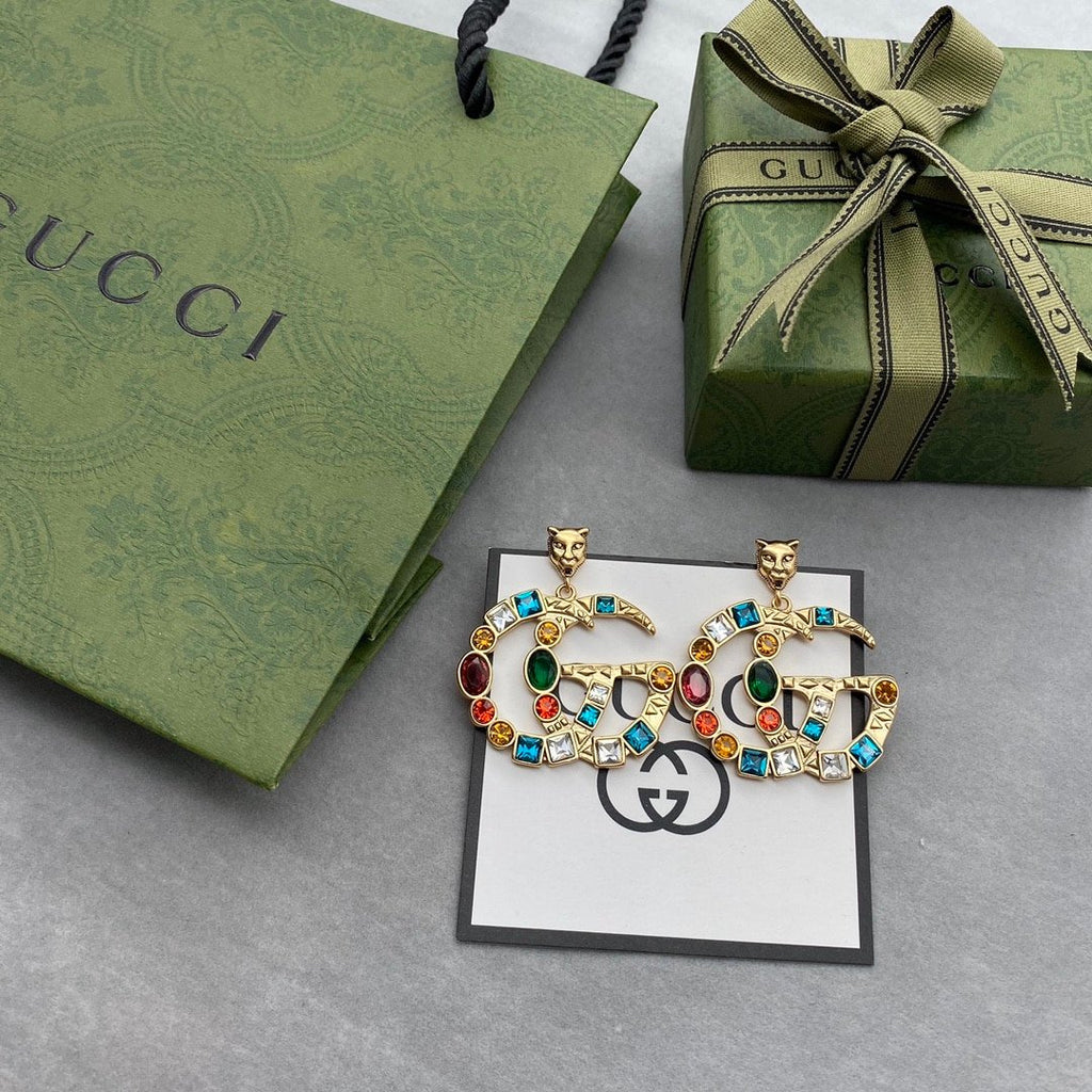 Gucci GG Crystal Earrings in Gold