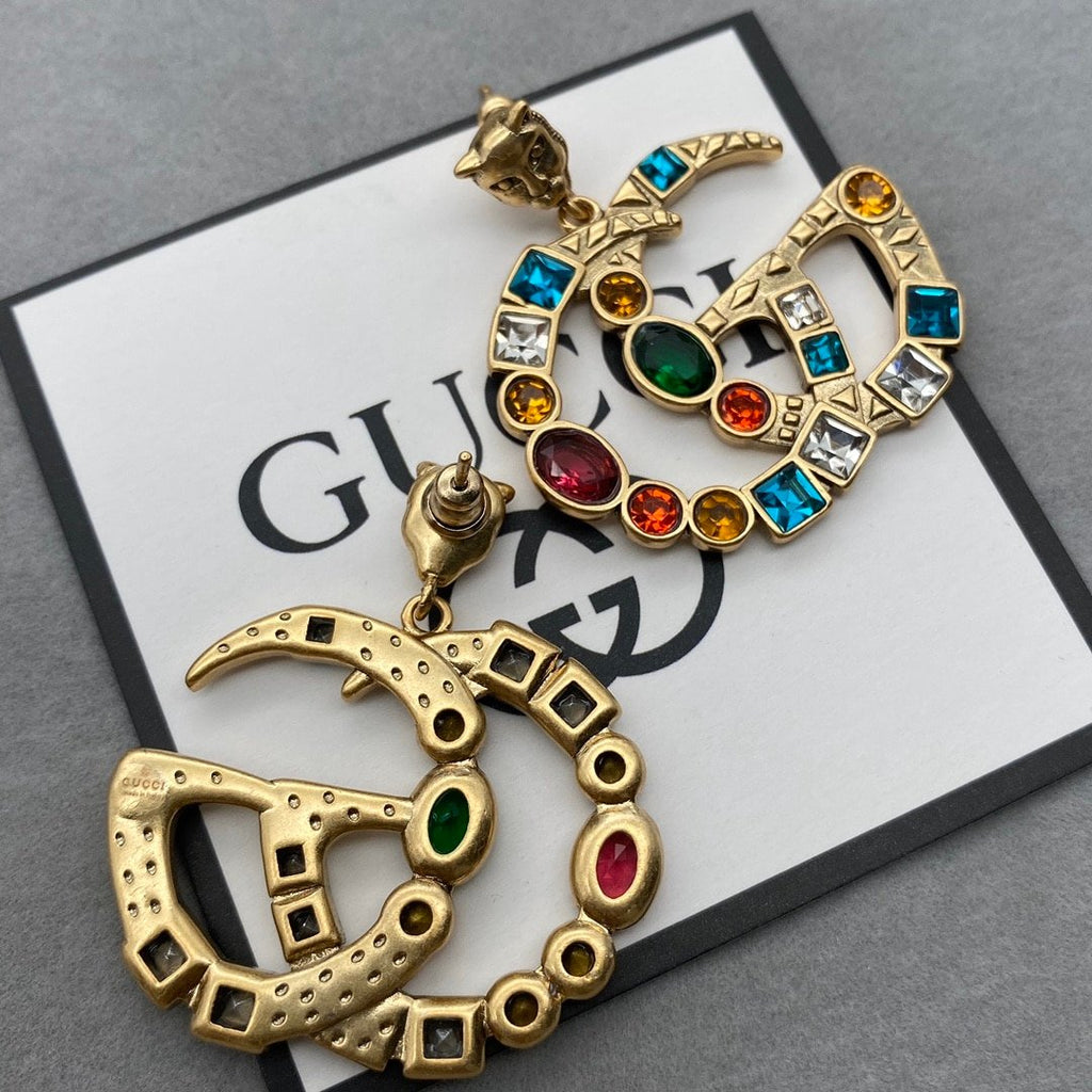 Gucci GG Crystal Earrings in Gold
