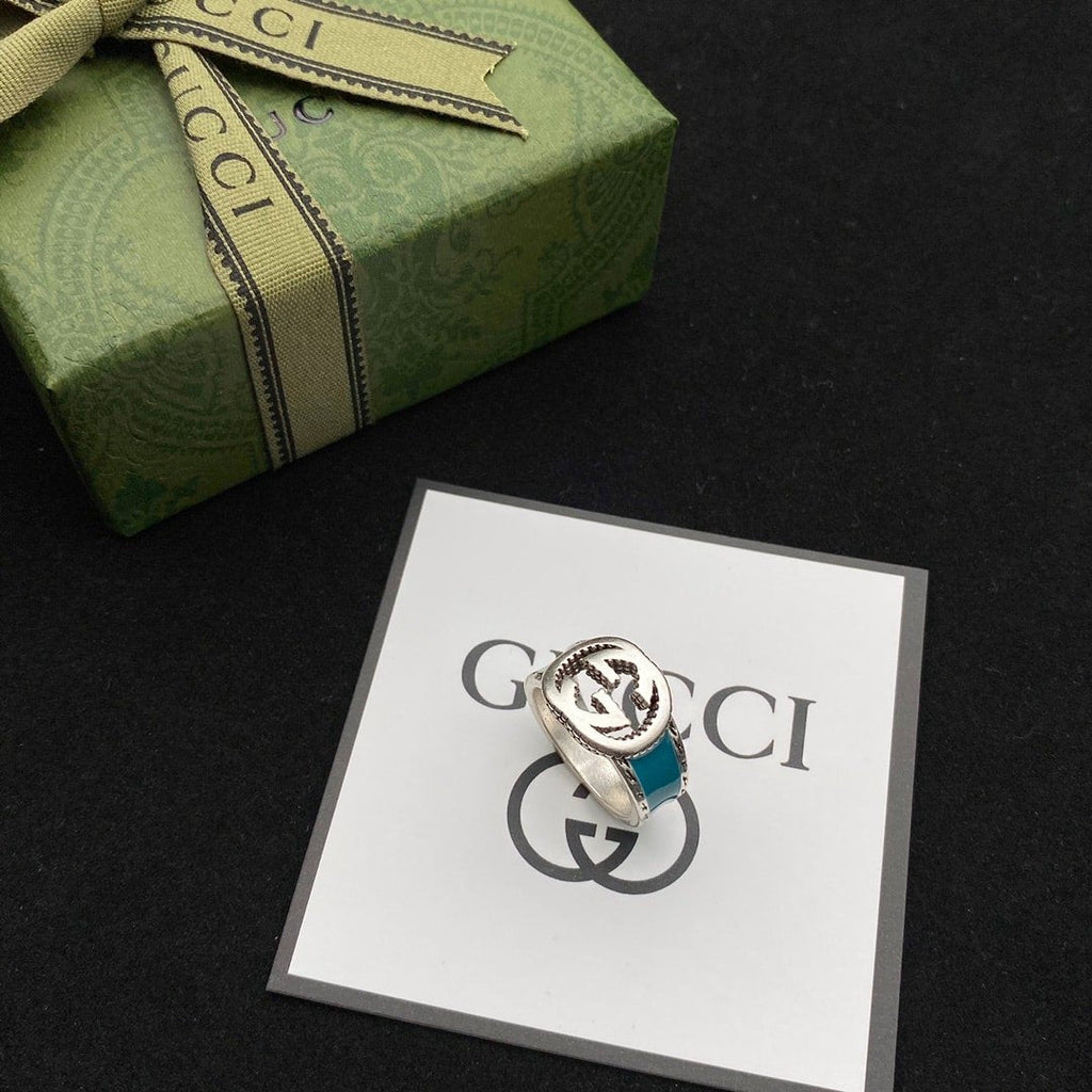 Gucci GG Interlocking Silver Ring YBC645572001