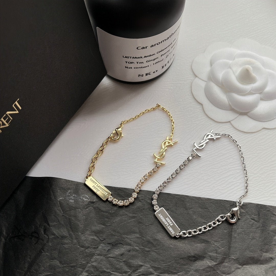 Saint Laurent Cassandre Charm Bracelet Gold