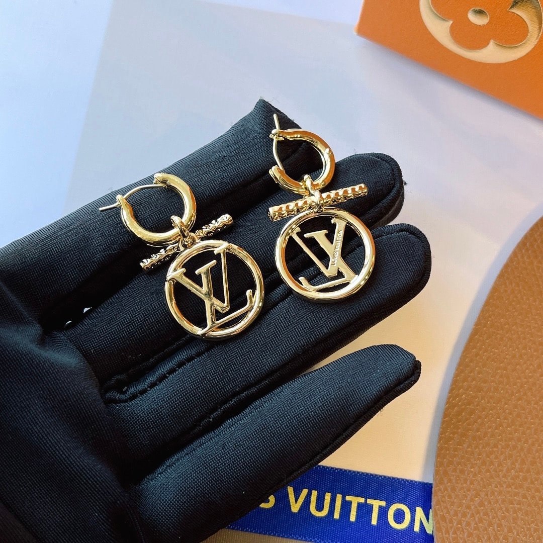 Louis Vuitton LV Baby Louise Earrings Gold M00613