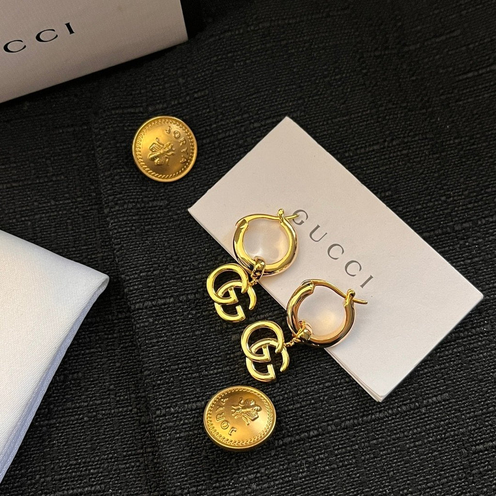 Gucci GG Running Drop Earrings in Gold