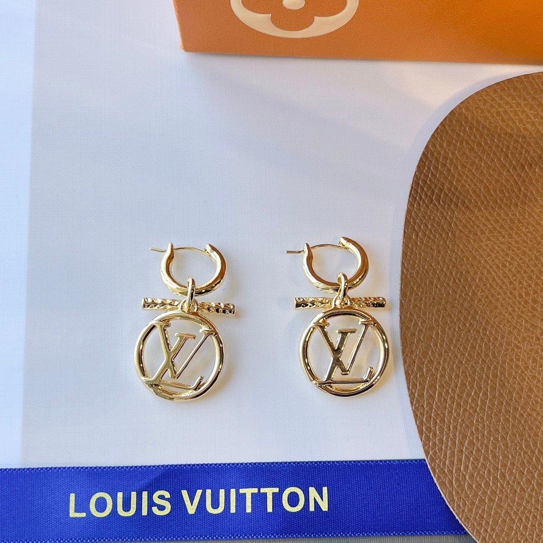 Louis Vuitton LV Baby Louise Earrings Gold M00613