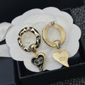 Chanel Classic Love Double C Leopard Round Earrings