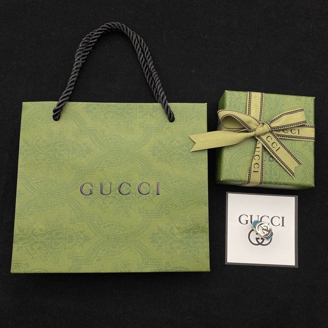 Gucci GG Interlocking Silver Ring YBC645572001