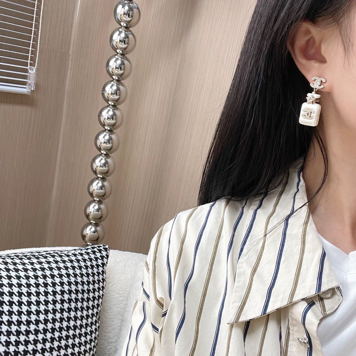 Chanel CC Crystal Earrings