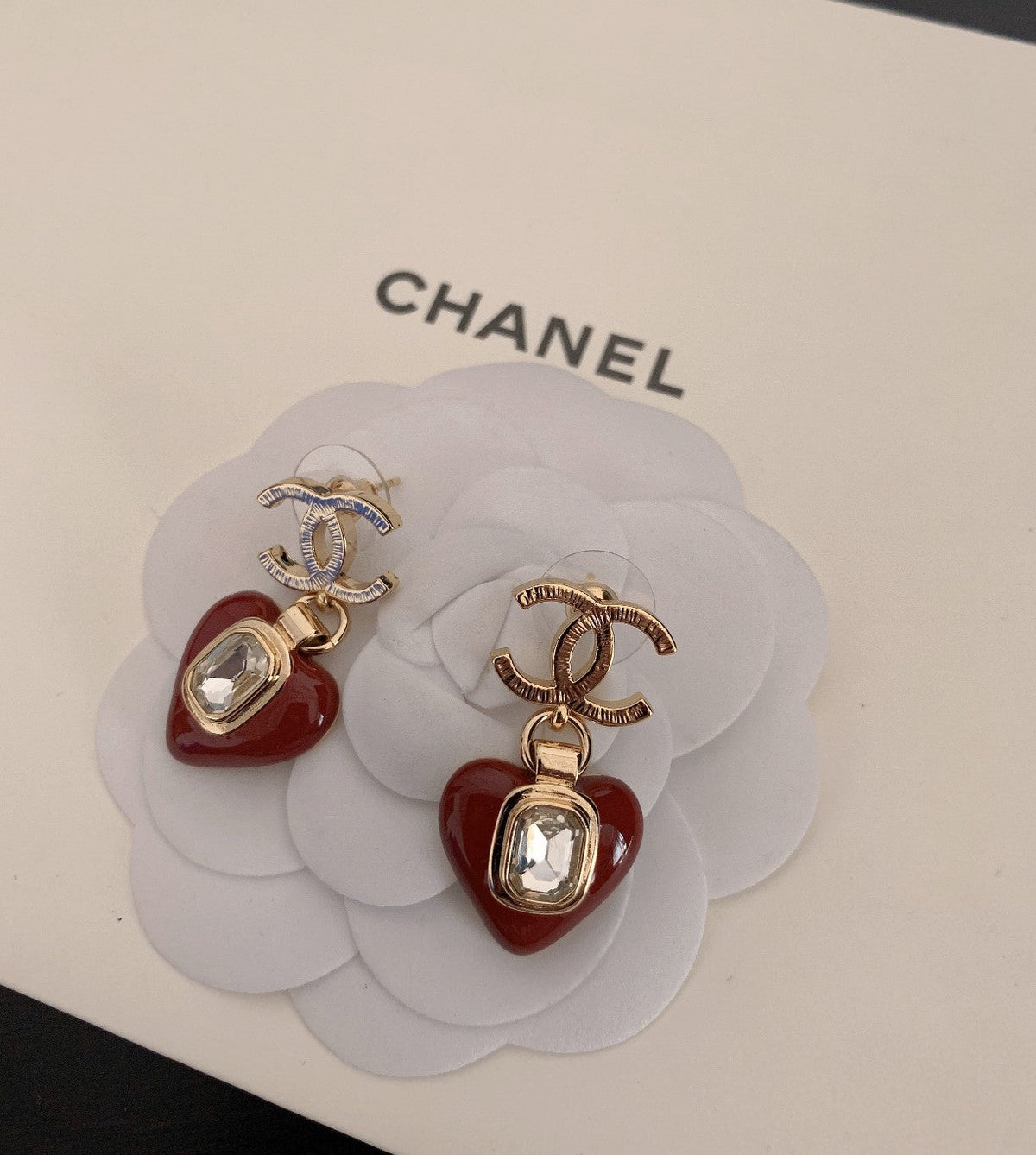 Chanel-Inspired Heart Earrings