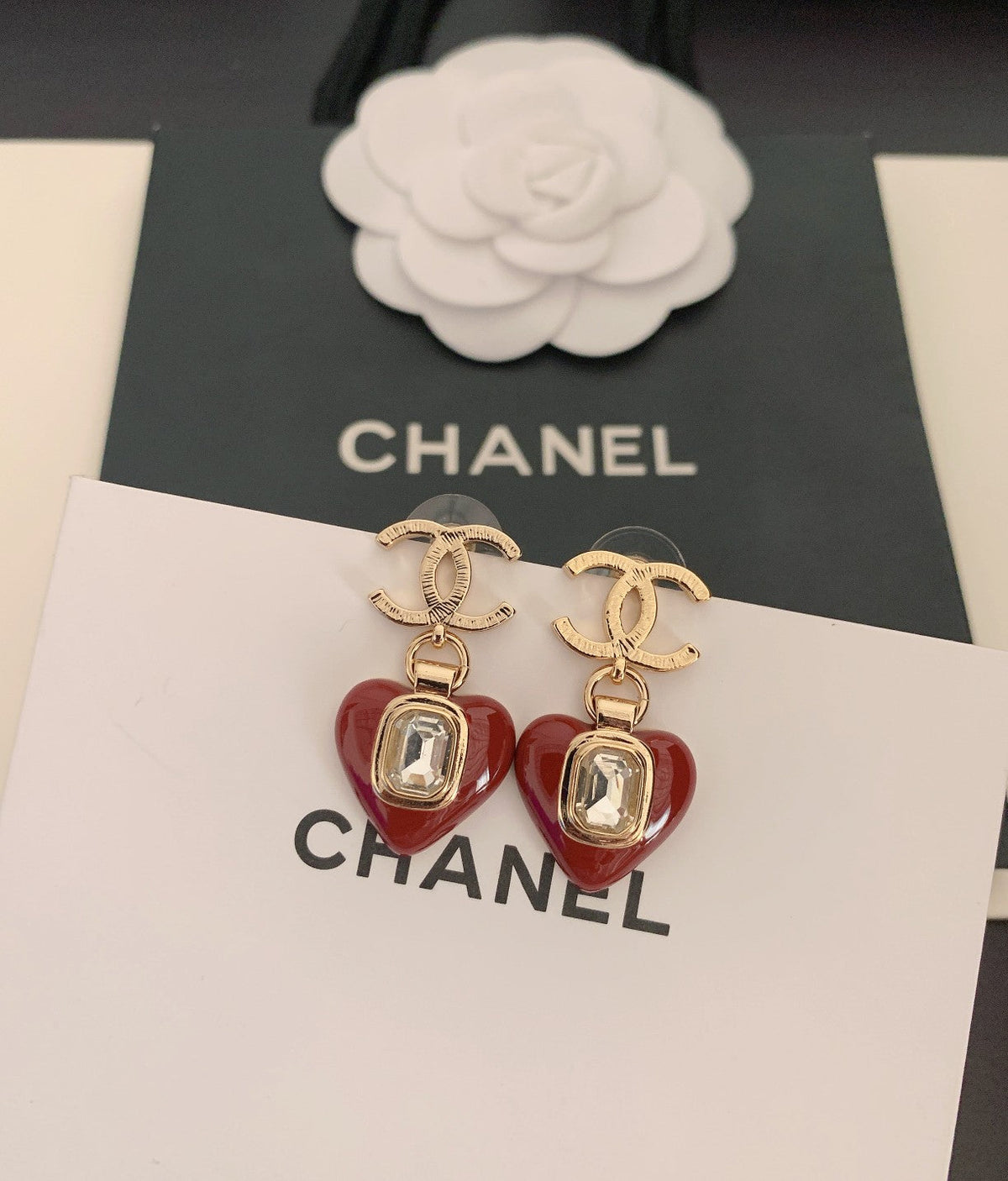 Chanel-Inspired Heart Earrings