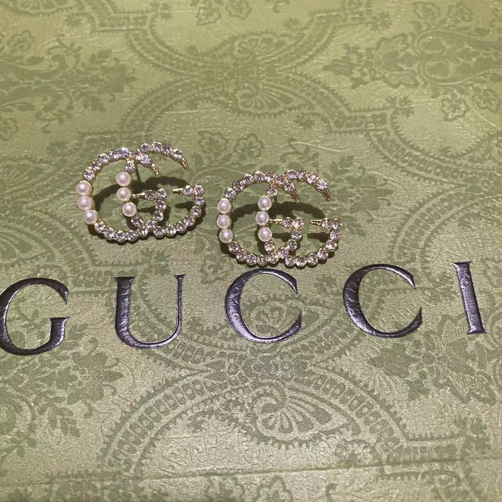 Gucci GG Diamond And Pearl Earrings
