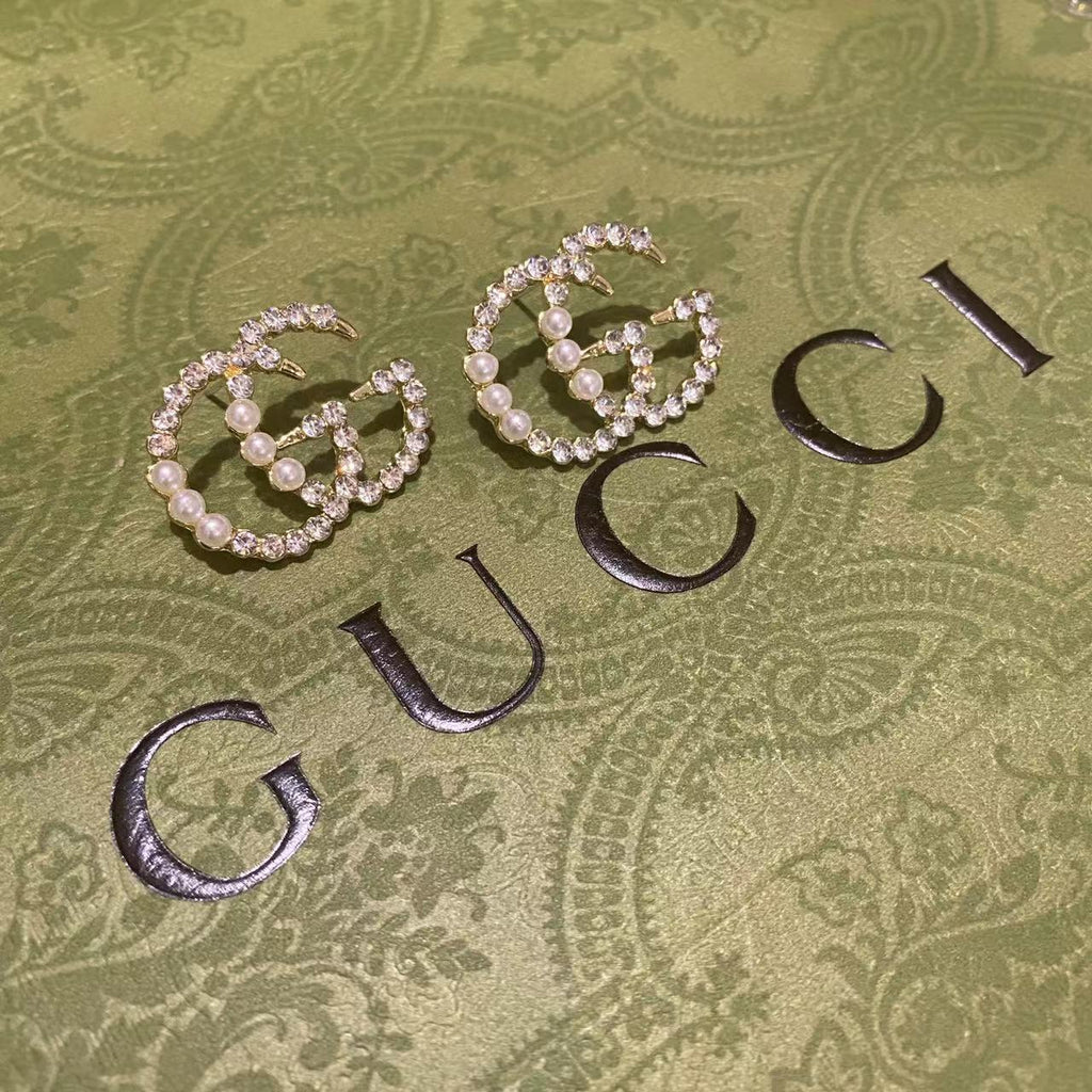 Gucci GG Diamond And Pearl Earrings